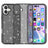 iPhone 16 Stylish Glitter Series Hybrid Cover - Sort