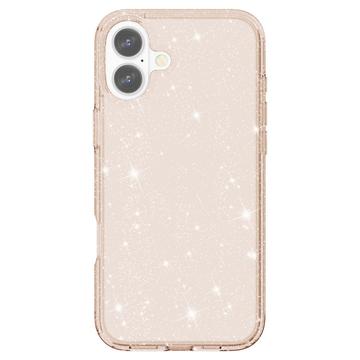 iPhone 16 Stylish Glitter Series Hybrid Cover - Guld