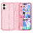 iPhone 16 Stylish Glitter Series Hybrid Cover - Pink