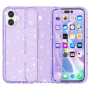 iPhone 16 Stylish Glitter Series Hybrid Cover - Lilla