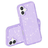 iPhone 16 Stylish Glitter Series Hybrid Cover - Lilla