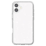 iPhone 16 Stylish Glitter Series Hybrid Cover - Hvid