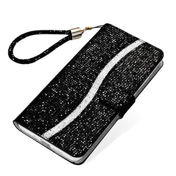iPhone 16 Stilfuldt glitteretui - sort