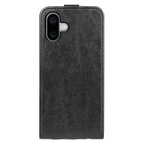 iPhone 16 Vertikal Flip Taske med Kortholder - Sort