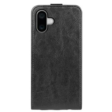 iPhone 16 Vertikal Flip Taske med Kortholder - Sort