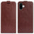iPhone 16 Vertikal Flip Taske med Kortholder - Brun