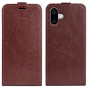 iPhone 16 Vertikal Flip Taske med Kortholder - Brun