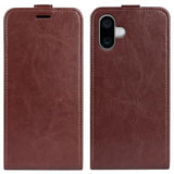 iPhone 16 Vertikal Flip Taske med Kortholder - Brun