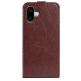 iPhone 16 Vertikal Flip Taske med Kortholder - Brun