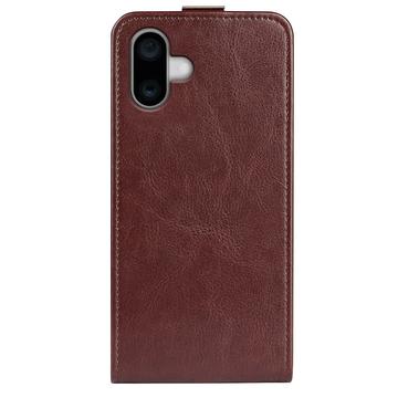 iPhone 16 Vertikal Flip Taske med Kortholder - Brun