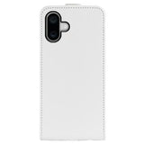 iPhone 16 Vertikal Flip Taske med Kortholder - Hvid