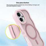 iPhone 16 Bølgekant magnetisk hybrid cover - Pink