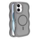 iPhone 16 Bølgekant magnetisk hybrid cover - Grå