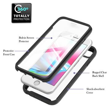 iPhone 16e/17e 360 Beskyttelse Cover - Sort / Klar