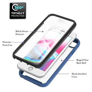 iPhone 16e/17e 360 Beskyttelse Cover - Blå / Klar