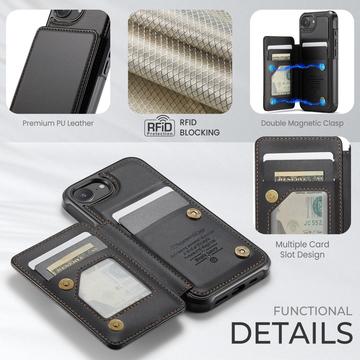 iPhone 16e/17e Caseme C22-etui RFID-kortpung - Sort