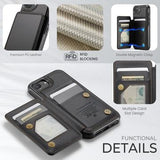 iPhone 16e/17e Caseme C22-etui RFID-kortpung - Sort