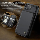iPhone 16e/17e Caseme C22-etui RFID-kortpung - Sort