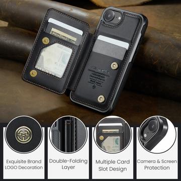 iPhone 16e/17e Caseme C22-etui RFID-kortpung - Sort