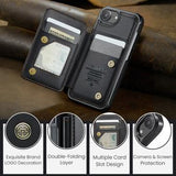 iPhone 16e/17e Caseme C22-etui RFID-kortpung - Sort