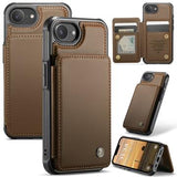 iPhone 16e/17e Caseme C22-etui RFID-kortpung - brun