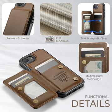 iPhone 16e/17e Caseme C22-etui RFID-kortpung - brun