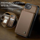 iPhone 16e/17e Caseme C22-etui RFID-kortpung - brun