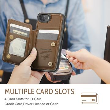 iPhone 16e/17e Caseme C22-etui RFID-kortpung - brun