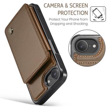 iPhone 16e/17e Caseme C22-etui RFID-kortpung - brun
