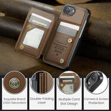 iPhone 16e/17e Caseme C22-etui RFID-kortpung - brun