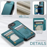 iPhone 16e/17e Caseme C22-etui RFID-kortpung - grøn
