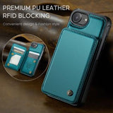 iPhone 16e/17e Caseme C22-etui RFID-kortpung - grøn