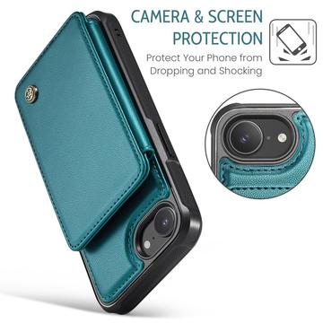iPhone 16e/17e Caseme C22-etui RFID-kortpung - grøn