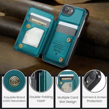 iPhone 16e/17e Caseme C22-etui RFID-kortpung - grøn