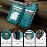 iPhone 16e/17e Caseme C22-etui RFID-kortpung - grøn