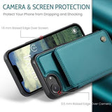 iPhone 16e/17e Caseme C22-etui RFID-kortpung - grøn