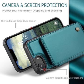 iPhone 16e/17e Caseme C22-etui RFID-kortpung - grøn