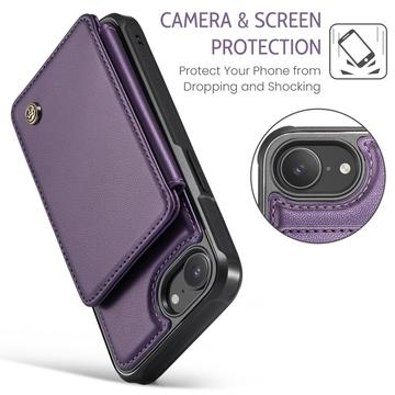 iPhone 16e/17e Caseme C22-etui RFID-kortpung - lilla