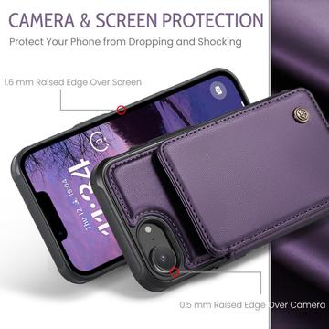 iPhone 16e/17e Caseme C22-etui RFID-kortpung - lilla