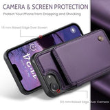 iPhone 16e/17e Caseme C22-etui RFID-kortpung - lilla
