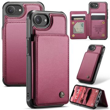 iPhone 16e/17e Caseme C22-etui RFID-kortpung - rød