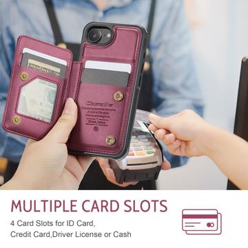 iPhone 16e/17e Caseme C22-etui RFID-kortpung - rød