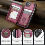 iPhone 16e/17e Caseme C22-etui RFID-kortpung - rød