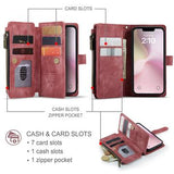 iPhone 16e/17e Caseme C30 Multifunktionel Pung - Rød