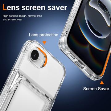 iPhone 16e/17e Gennemsigtigt Cover med Kortholder