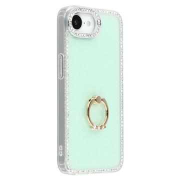 iPhone 16e/17e CrystalGlow Hybrid Cover med Ringholder - Grøn
