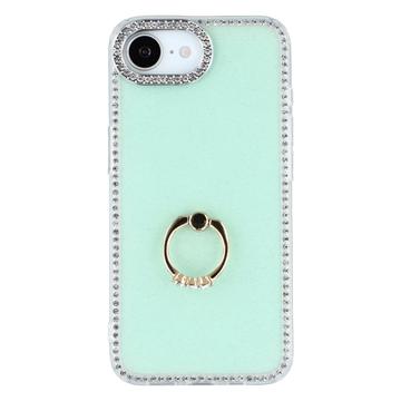 iPhone 16e/17e CrystalGlow Hybrid Cover med Ringholder - Grøn