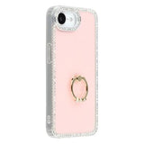 iPhone 16e/17e CrystalGlow Hybrid Cover med Ringholder - Pink