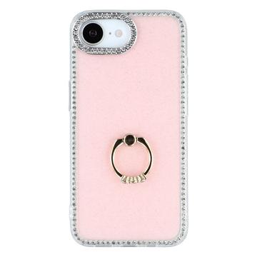 iPhone 16e/17e CrystalGlow Hybrid Cover med Ringholder - Pink