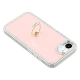 iPhone 16e/17e CrystalGlow Hybrid Cover med Ringholder - Pink